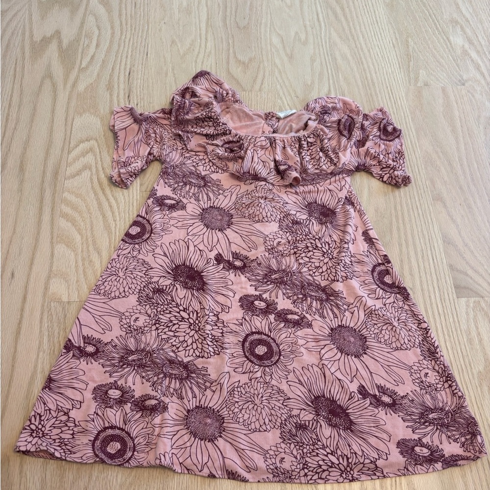 Kate Quinn Mauve Floral Kids Dress